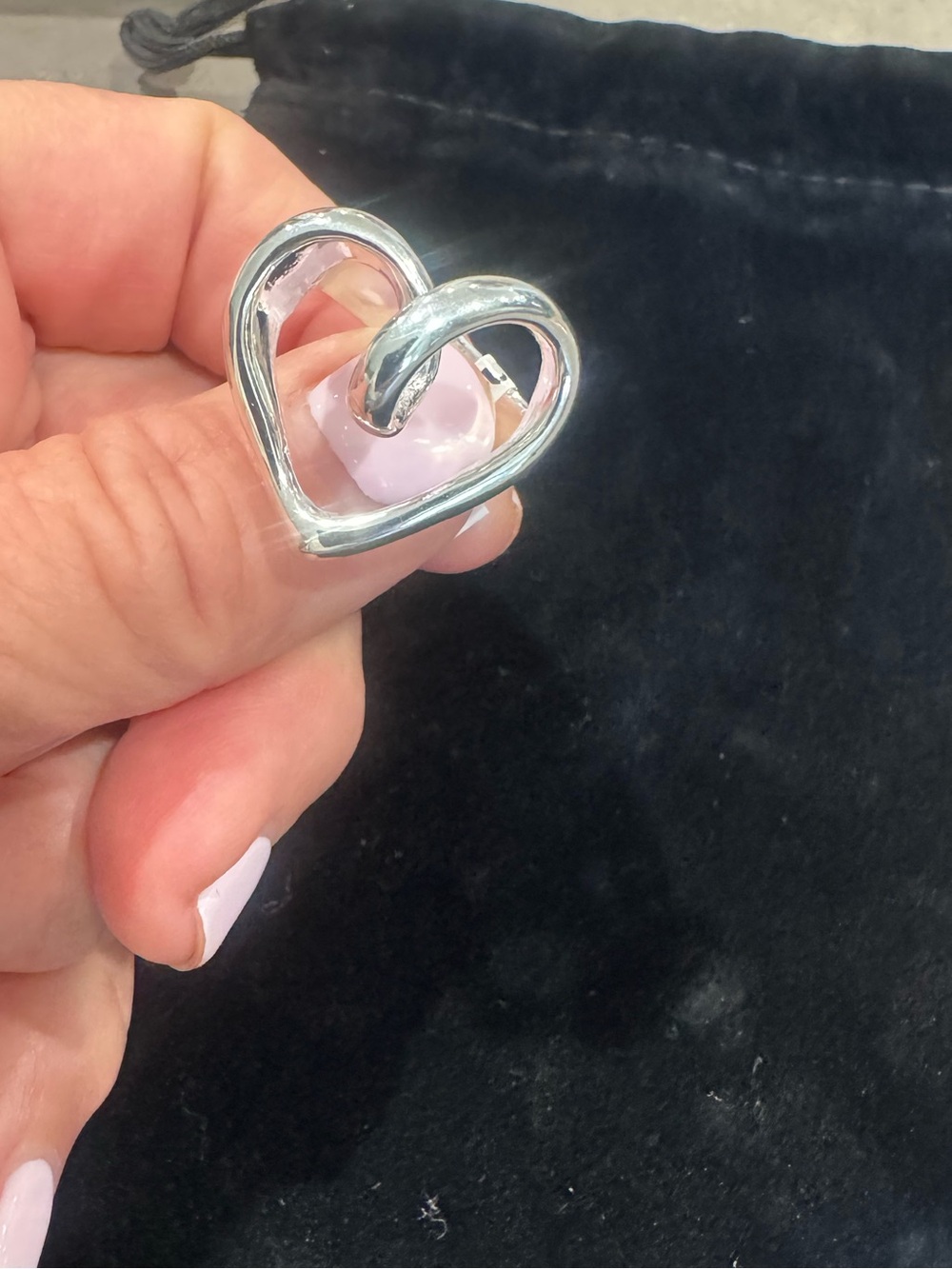 Silver Open Heart Ring- hard to photograph but SO STUNNING & UNIQUE